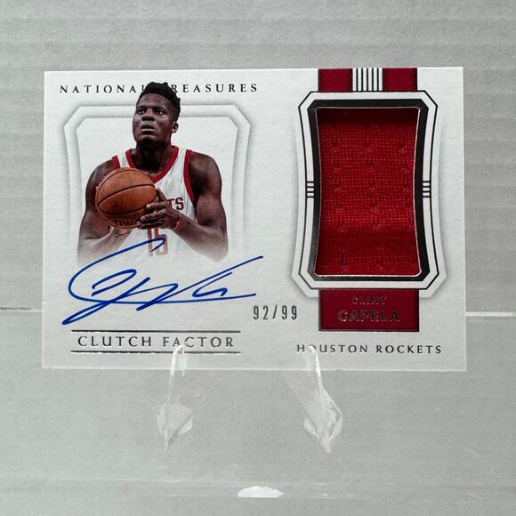 National Treasures Clint Capela Houston Rockets Game Worn Patch Auto /99 - Picture 1 of 5